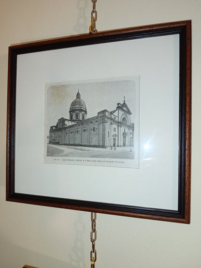 Gravure sur bois de la fin du XIXe siècle représentant la basilique S. Maria degli Angeli