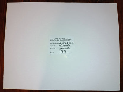 Gravure sur bois ancienne de la fin du XIXe siècle représentant une vue d'Assise