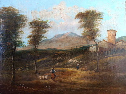Peinture ancienne, École d'Italie du Nord du début du XIXe siècle - Paysage