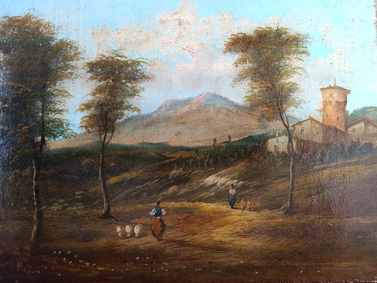 Peinture ancienne, École d'Italie du Nord du début du XIXe siècle - Paysage