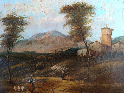 Peinture ancienne, École d'Italie du Nord du début du XIXe siècle - Paysage
