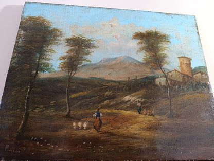 Peinture ancienne, École d'Italie du Nord du début du XIXe siècle - Paysage