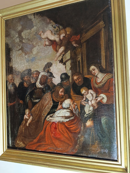 Pierre Paul Rubens (1577-1640), Ecole de - Adoration des Rois Mages