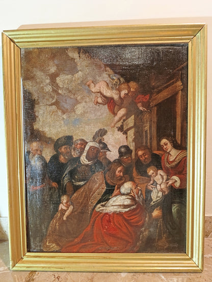 Pierre Paul Rubens (1577-1640), Ecole de - Adoration des Rois Mages