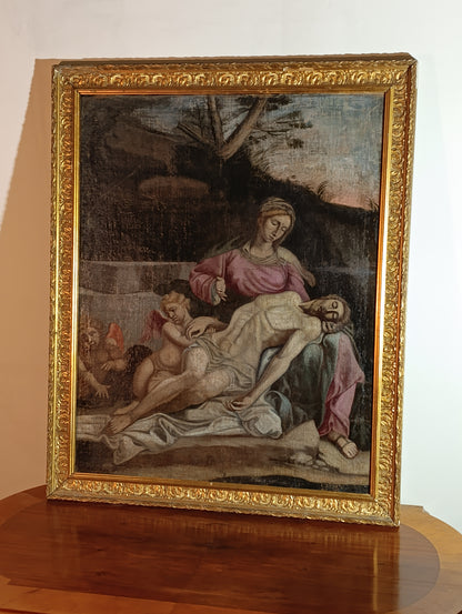 Peinture du XVe siècle - Pietà de l'école italienne