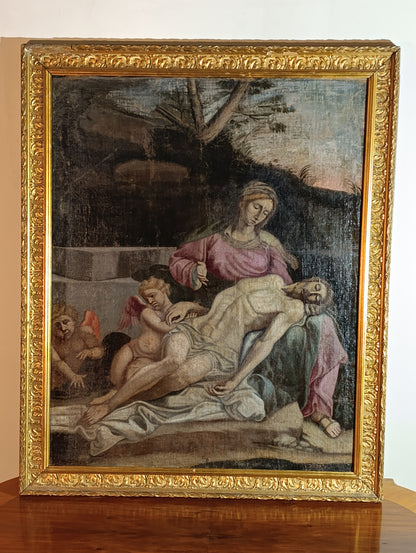 Peinture du XVe siècle - Pietà de l'école italienne