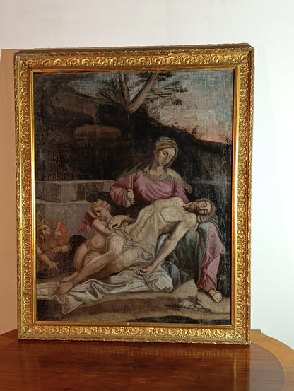 Peinture du XVe siècle - Pietà de l'école italienne