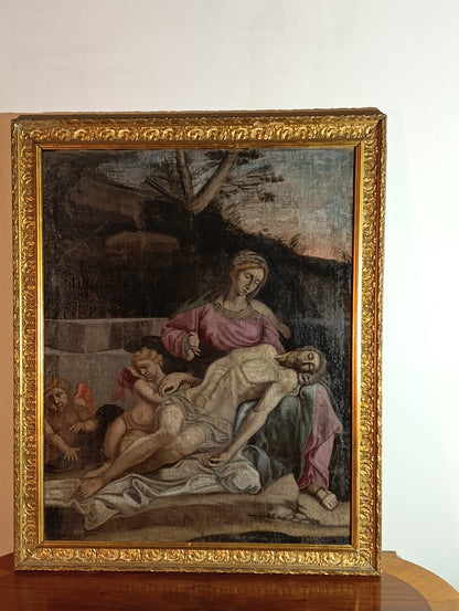 Peinture du XVe siècle - Pietà de l'école italienne