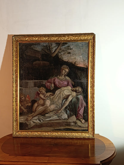 Peinture du XVe siècle - Pietà de l'école italienne