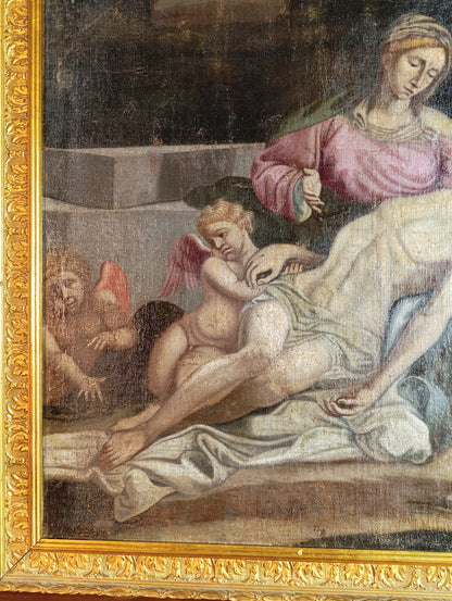Peinture du XVe siècle - Pietà de l'école italienne