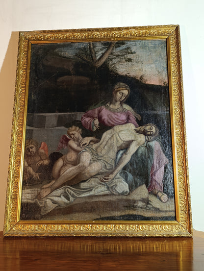 Peinture du XVe siècle - Pietà de l'école italienne