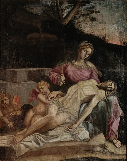Peinture du XVe siècle - Pietà de l'école italienne