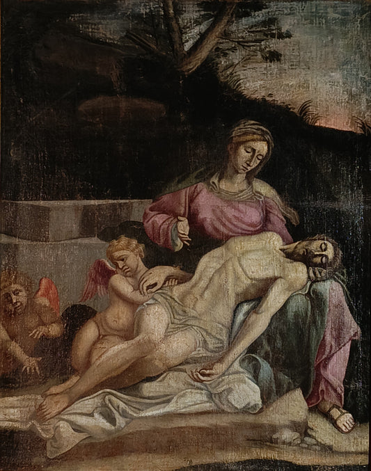 Peinture du XVe siècle - Pietà de l'école italienne