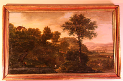 Antico dipinto-Jan Both (1618-1652), Circolo di - Paesaggio con figure