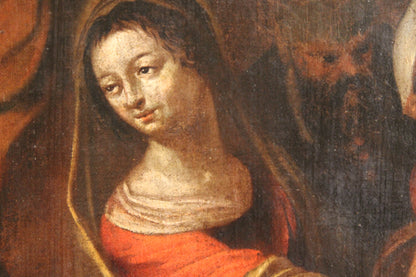 Antico dipinto-Trophime Bigot(1579-1650), Circolo di - Adorazione dei pastori