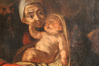Antico dipinto-Trophime Bigot(1579-1650), Circolo di - Adorazione dei pastori