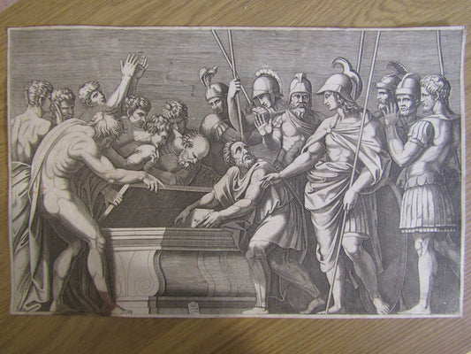 Gravure ancienne du 16ème siècle - Marcantonio Raimondi (1480ca.-1530ca.), par Raffaello