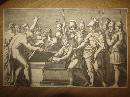 Gravure ancienne du 16ème siècle - Marcantonio Raimondi (1480ca.-1530ca.), par Raffaello